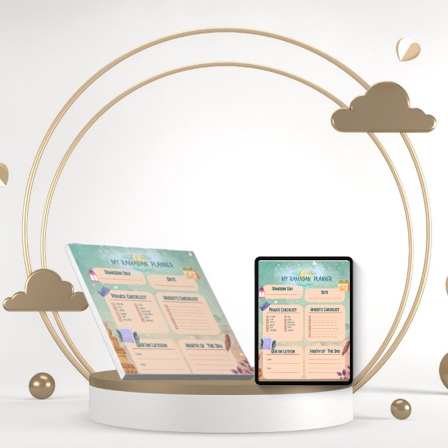 Watercolor Daily Ramadan Activity Planner  Notepad (Creator Uploaded)