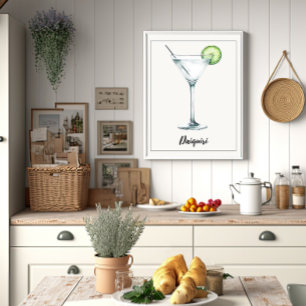 Watercolor Daiquiri Cocktail Home Bar or Kitchen Poster