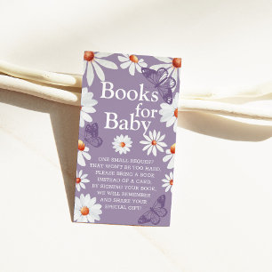 Watercolor Daisies and Butterfly Books For Baby  Enclosure Card