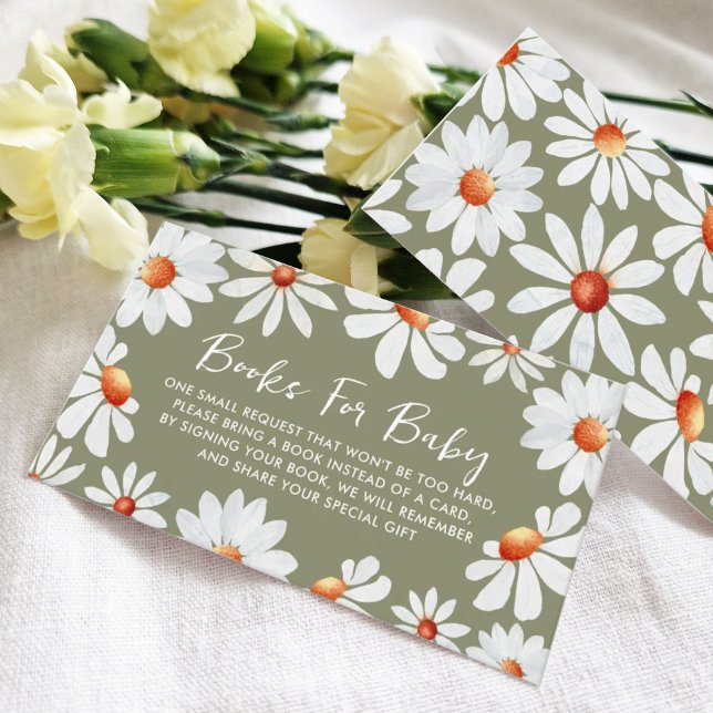 Watercolor Daisies Books For Baby   Enclosure Card (Creator Uploaded)