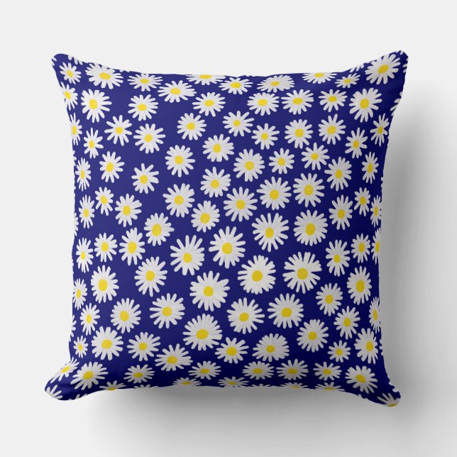 Watercolor Daisies Cushion (Front)