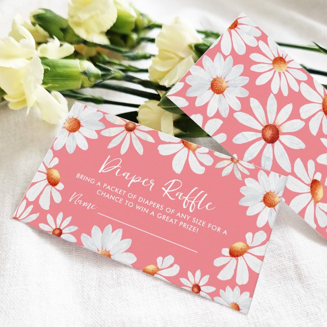 Watercolor Daisies Diaper Raffle  Enclosure Card (Creator Uploaded)