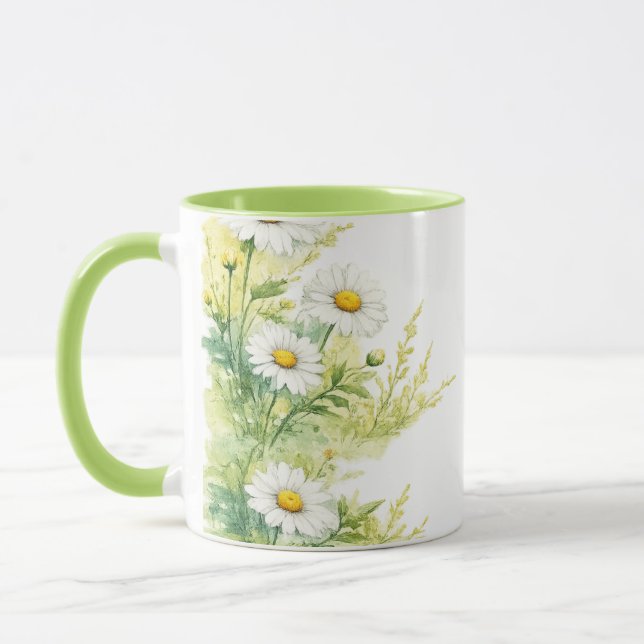 Watercolor daisies mug (Left)