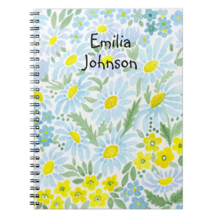Watercolor daisies notebook
