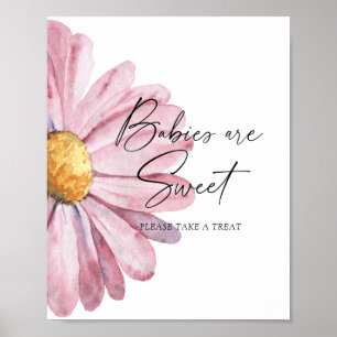 Watercolor Daisy - babies are sweet poster