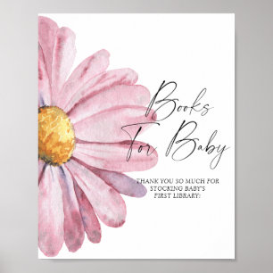 Watercolor Daisy - books for baby poster