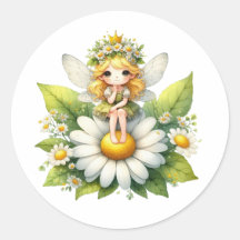 Watercolor Daisy Fairy