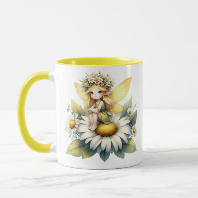 Watercolor Daisy Fairy Mug (Left)