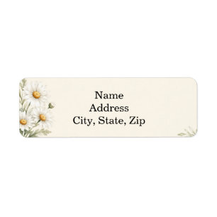 Watercolor Daisy Garden  Return Address Label