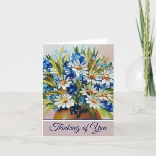 Watercolor daisy vase customisable note card