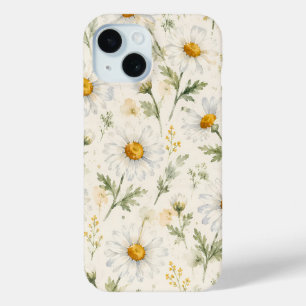 Watercolor Daisy Wildflower Botanical iPhone 15 Case