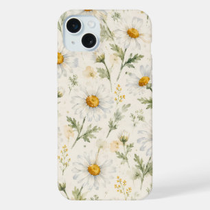 Watercolor Daisy Wildflower Botanical iPhone 15 Plus Case