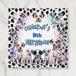 Watercolor Dalmatian Puppy Birthday Party  Favour Tags