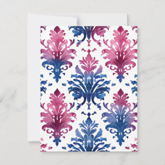 Watercolor Damask Holiday Card