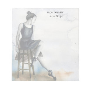 Watercolor Dancer Notepad Personalize Ballerina