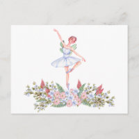 Watercolor dancing ballerina