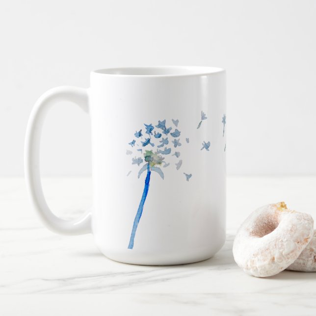 Watercolor Dandelion Coffee Mug (With Donut)