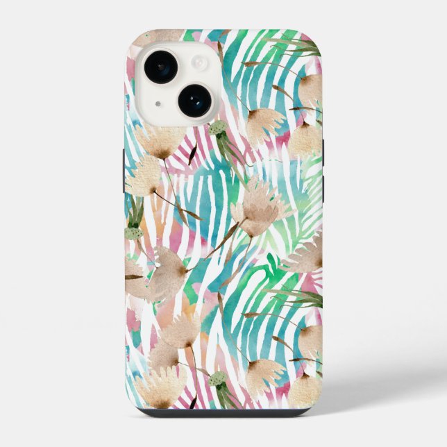 Watercolor Dandelion Pattern iPhone Case (Back)