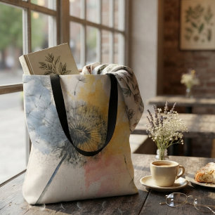 Watercolor Dandelion Tote Bag