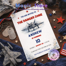 Watercolor Danger Zone F117 Jet Fighter Birthday