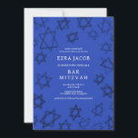 Watercolor Dark Blue Star of David Bar Bat Mitzvah Invitation<br><div class="desc">Perfect card to announce a bat mitzvah, bar mitzvah or other Jewish celebration! Hand made watercolor art for you on the front and back side! FULLY CUSTOMIZABLE! Click on “Personalise” above to edit the text. Click "edit using design tool" to adjust the fonts, colours and placements and to delete the...</div>
