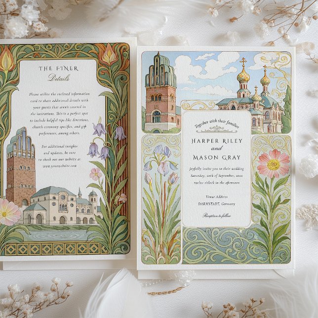 Watercolor Darmstadt Wedding Invitation (Creator Uploaded)