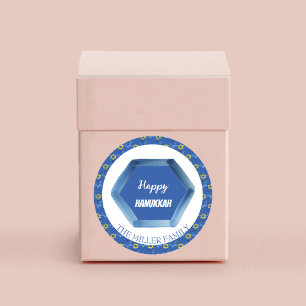 Watercolor David Stars Personalised Classic Round Sticker