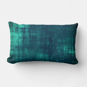 Watercolor Deep Teal Lumbar Cushion