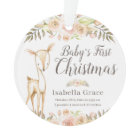 Watercolor Deer Baby's First Christmas Photo