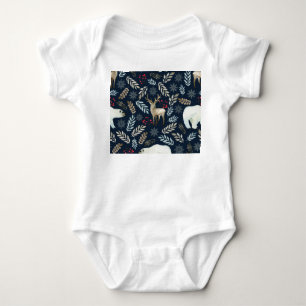 Watercolor Deer Bear Hand Drawn Baby Bodysuit