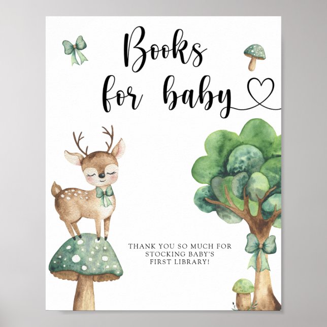Watercolor deer - books for baby poster (Front)