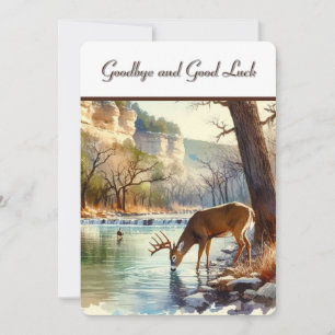 Watercolor Deer Doctor Goodbye Flat Thank You Card