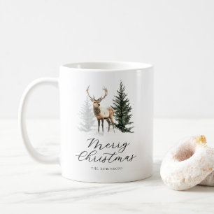 Watercolor Deer Family Christmas Mug