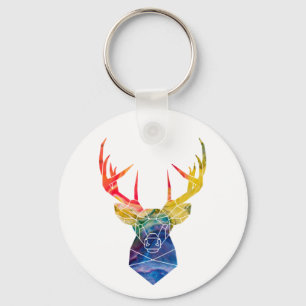 Watercolor deer     key ring