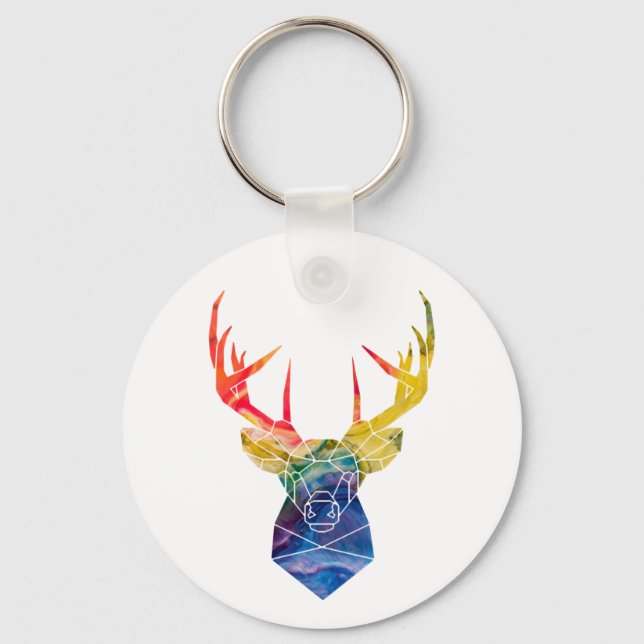 Watercolor deer     key ring (Front)