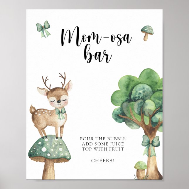 Watercolor Deer - Mum-osa bar Poster (Front)