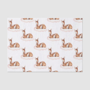 Watercolor Deer Pink Cloud Tissue Paper