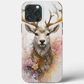 Watercolor Deer Pink colours Modern Modern Floral iPhone 13 Pro Max Case