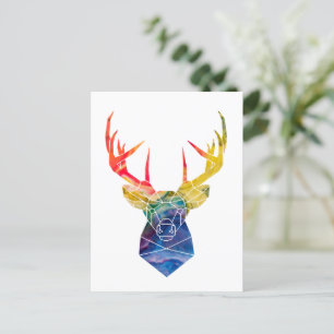 Watercolor deer postcard