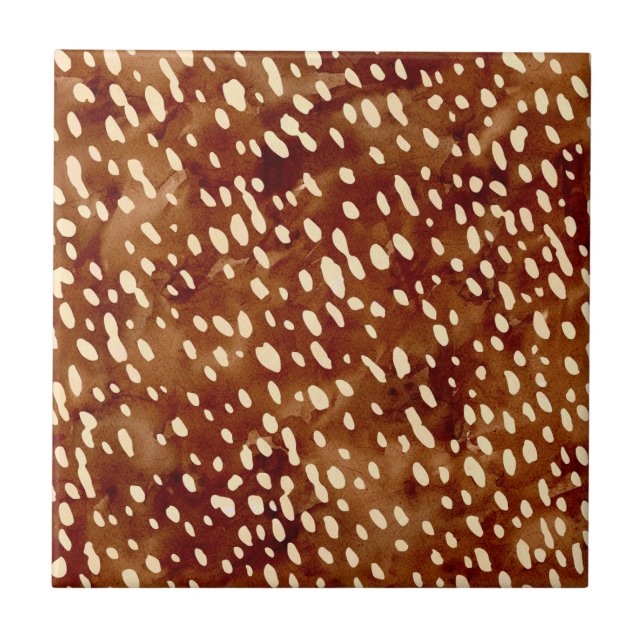 Watercolor Deer Print Ceramic Tile (Front)