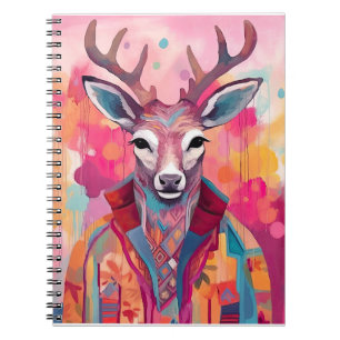 Watercolor Deer Spiral Notebook
