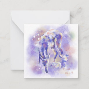 Watercolor Deer w/ Faux Gold Note Card