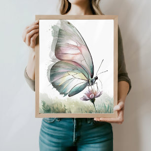 Watercolor Delicate Butterfly Poster