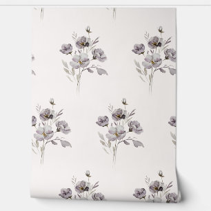 watercolor delicate flower muted purple wallpaper