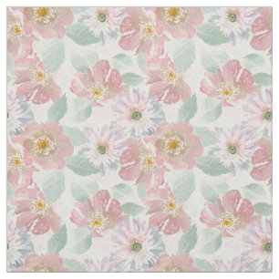 Watercolor delicate flowers. fabric