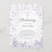 Watercolor Delicate Purple Flowers Christening