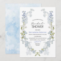 Watercolor Delphinium blue flowers  Bridal Shower