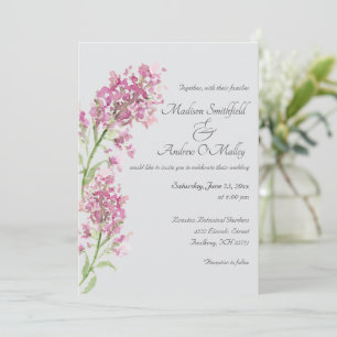 Watercolor Delphinium Floral Invitation