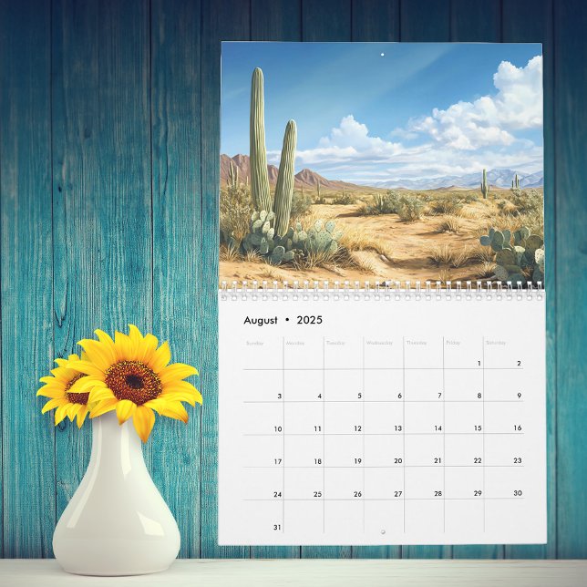 Watercolor Desert Cacti Landscapes Calendar (Creator Uploaded)