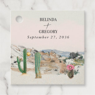 Watercolor Desert Cactus Boho Wedding Favour Tags